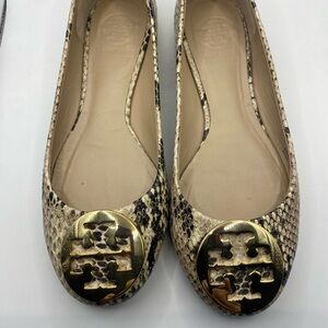 Tory Burch Reva Snake Skin Ballerina Flats